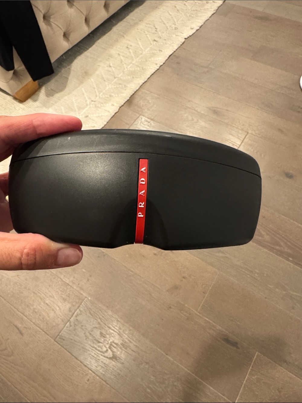 Prada Black VR/AR Accessory Case with Red Logo Stripe